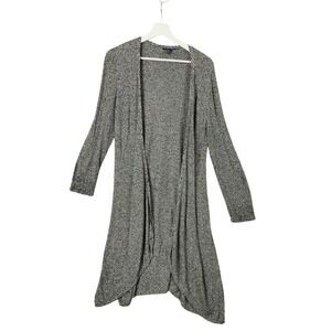 Eileen Fisher Duster Cardigan Womens Medium Black‎ Knit Open Front Sustainable